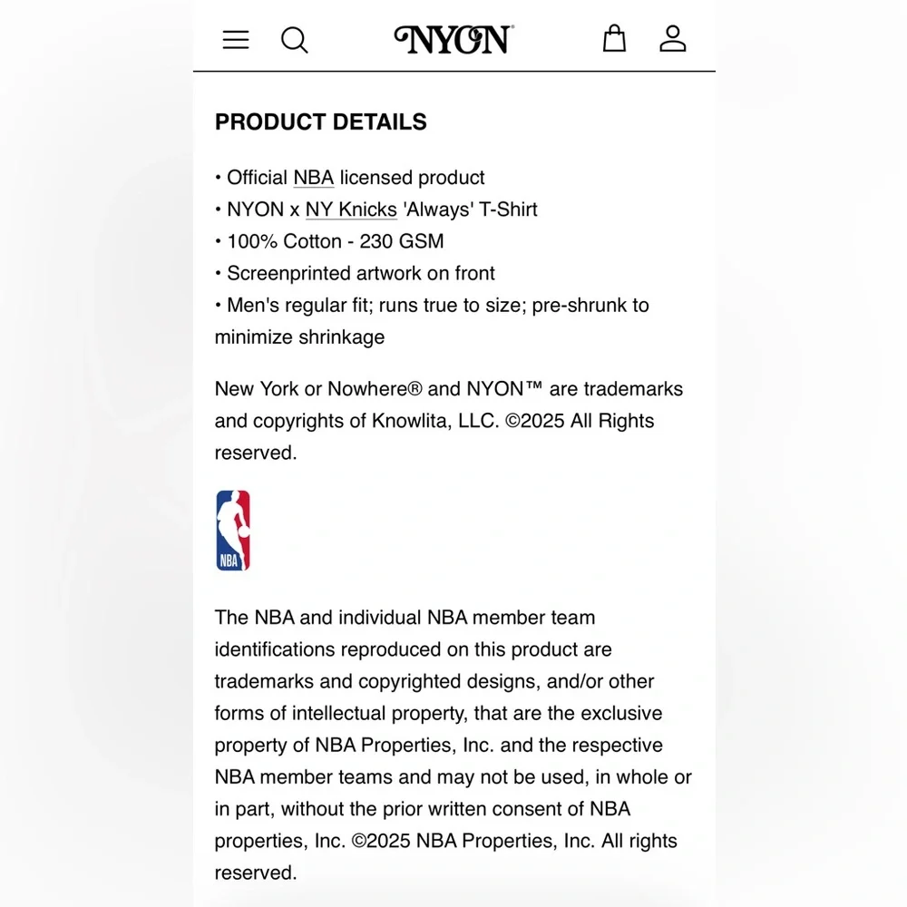 New York Or Nowhere Knicks Shirt Small NBW - Picture 4 of 8